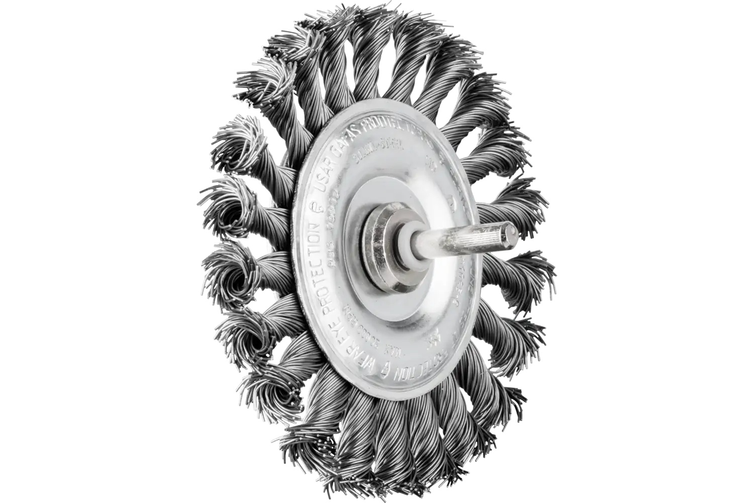 Picture of Pferd Mounted Knot Wheel Brush 4" Dia. .020 Carbon Steel 1/4" Shank